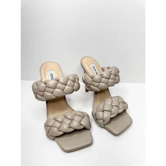 Steve Madden Sandals Womens 5.5 Tan Kenley Citron Braided Open Toe High Heel‎ - Picture 2 of 10